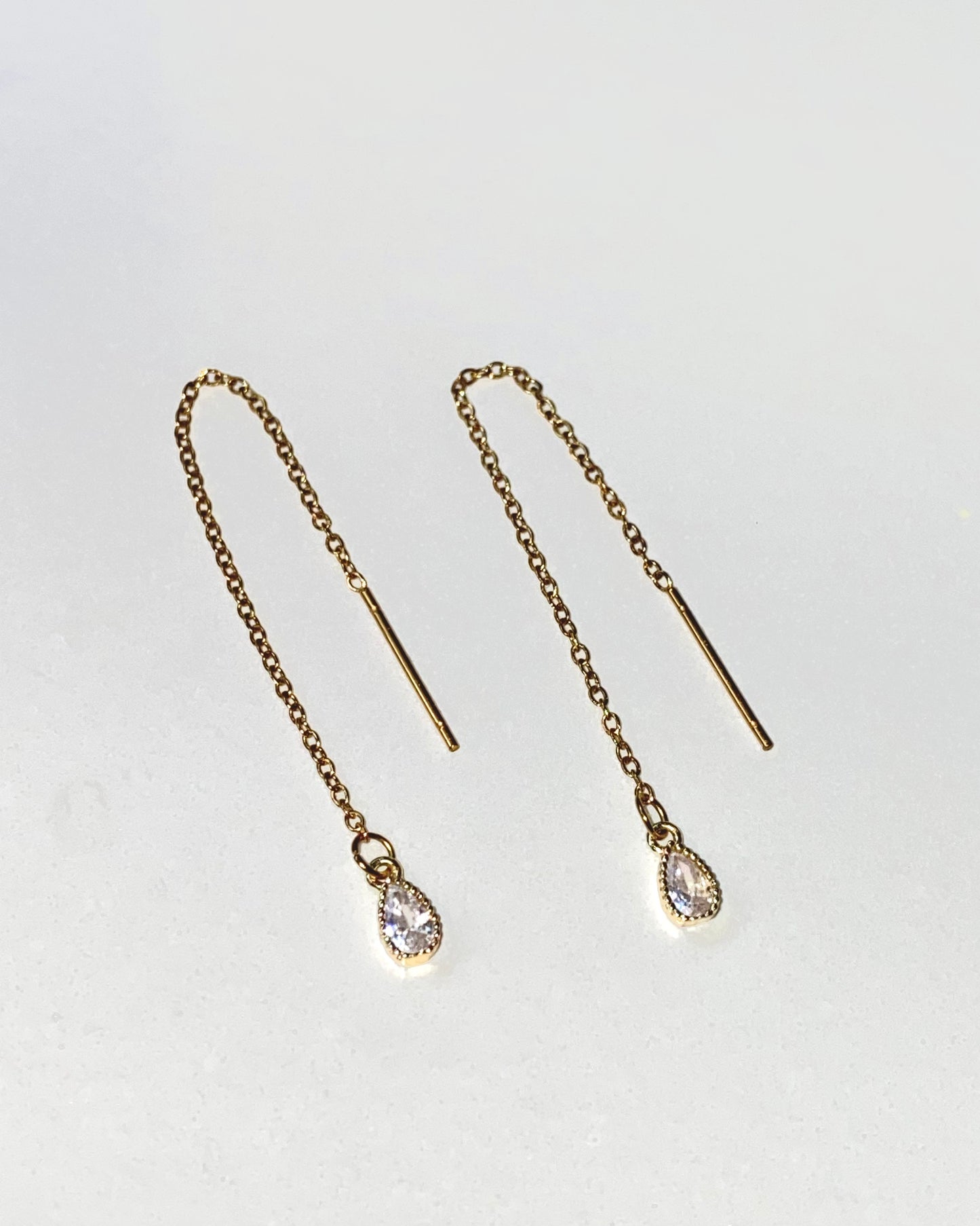 Diamond tear earrings