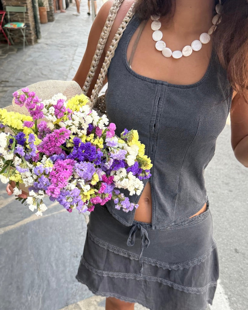 white lupins necklace