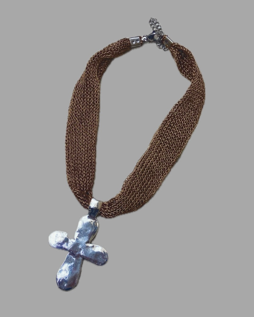 Brown Cross Necklace