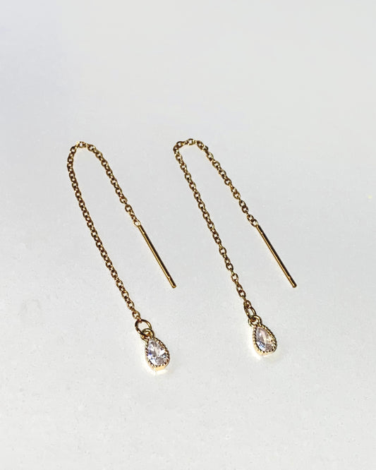 Diamond tear earrings