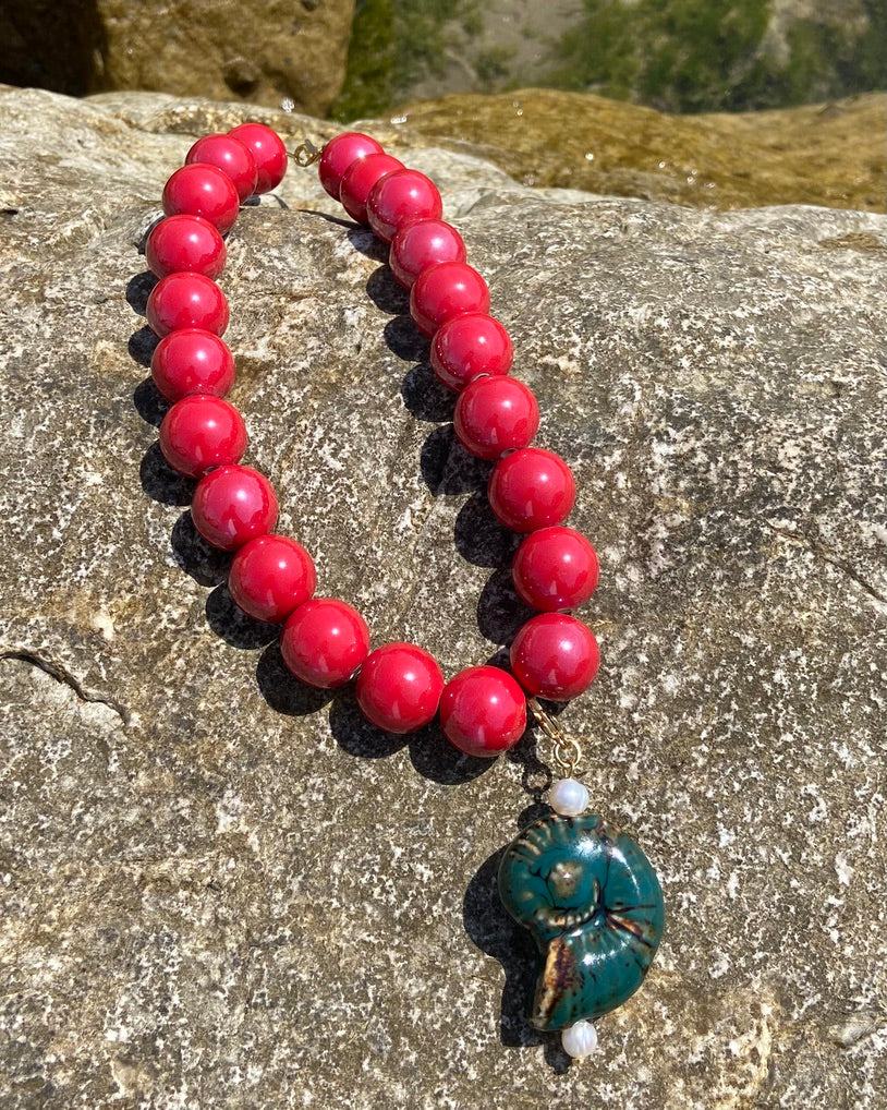 XL Red Ceramic Necklace