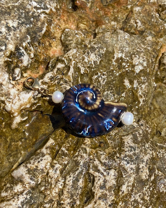 Dark blue Shell Charm