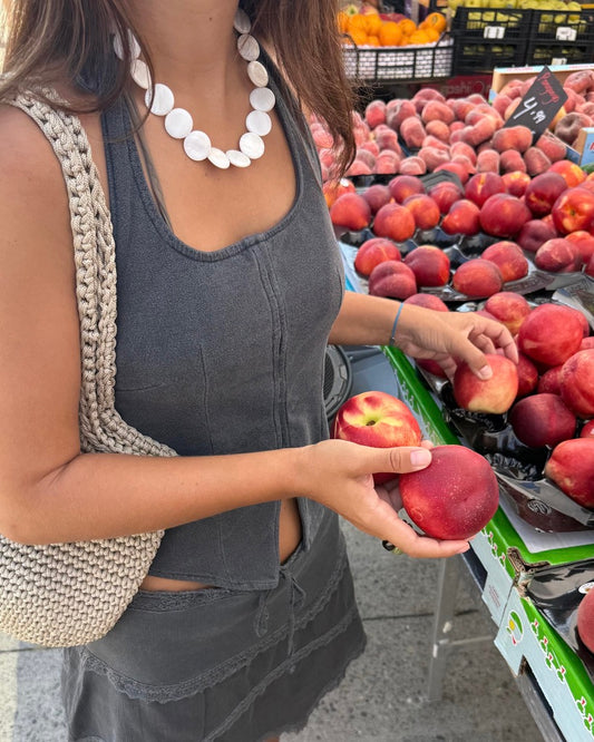white lupins necklace